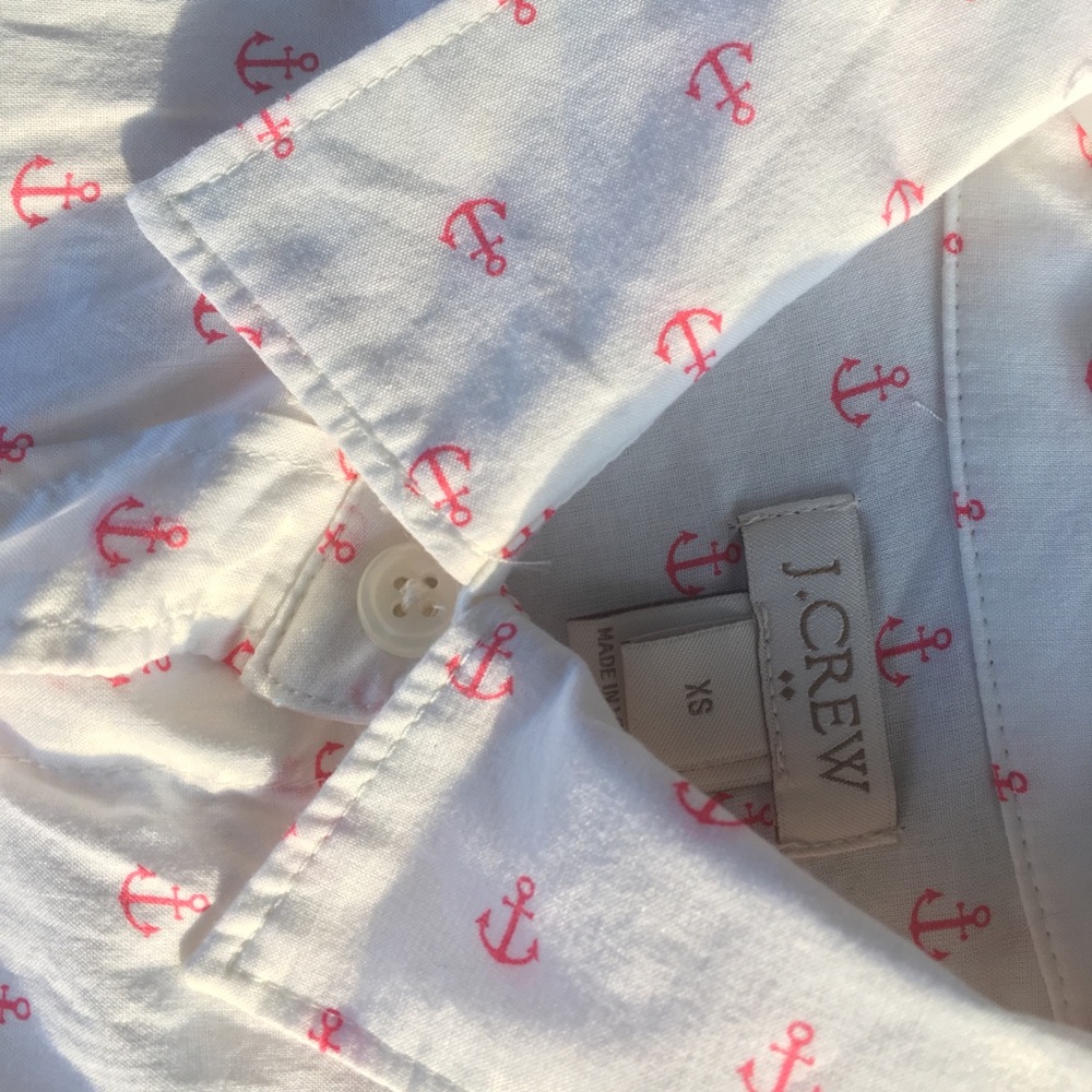 J. Crew Anchor Pattern Button Down Shirt
